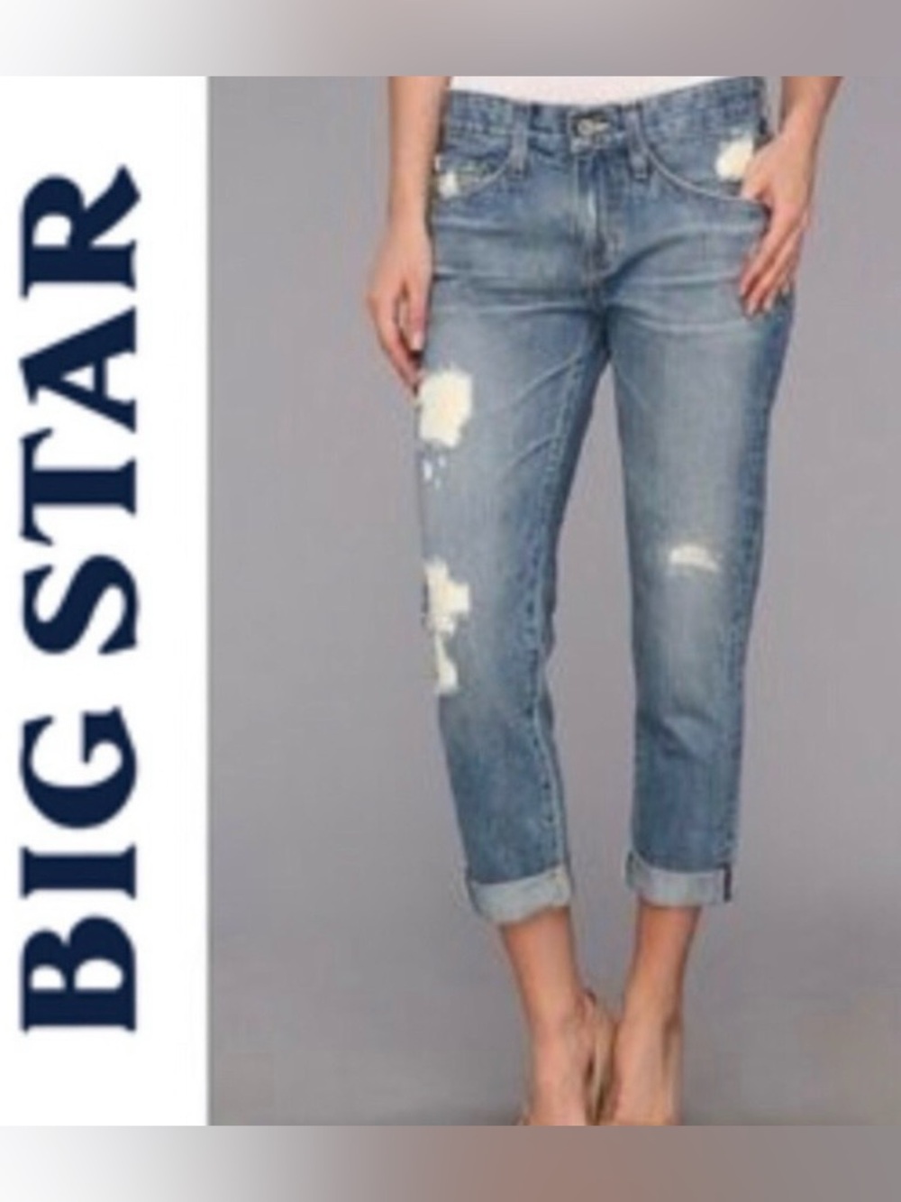 Big Star Billie Cropped Slouchy Skinny Distressed Jeans 💕